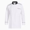 Veste chef cuisinier Blanche respirante Finition Noire