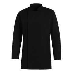 Veste de cuisine Noire bi matiere respirante avec souflet dos