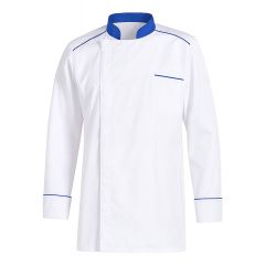 Veste cuisine bi matière cool max Blanche et Bleu