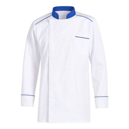 Veste cuisine bi matière cool max Blanche et Bleu