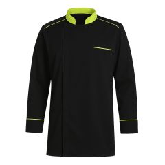 Veste cuisine respirante manches longues Noire et Lime cool max