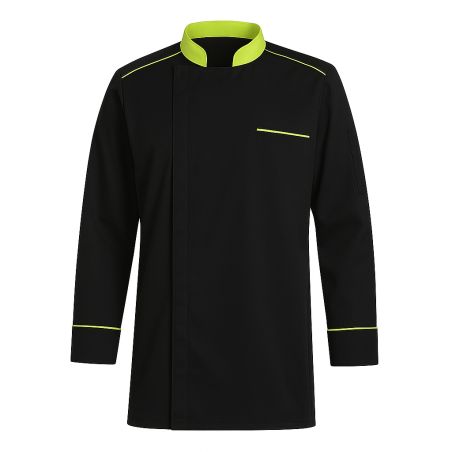 Veste cuisine respirante manches longues Noire et Lime cool max