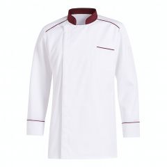 Veste de cuisine Blanche et brodeux respirante manches longues avec souflet