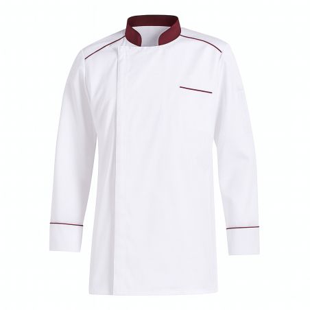 Veste de cuisine Blanche et brodeux respirante manches longues avec souflet