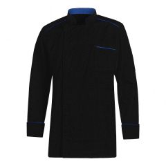 Veste cuisine Noire et bleue souflet dos et maille respirante