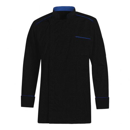 Veste cuisine Noire et bleue souflet dos et maille respirante