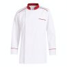 Veste cuisine Blanche et rouge avec souflet dos et maille respirante coté