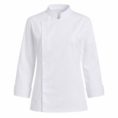 Veste de cuisine Blanche Homme Femme longues fermeture pressions poignets mousquetaires