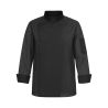 Veste de cuisine noire manches longues col officier