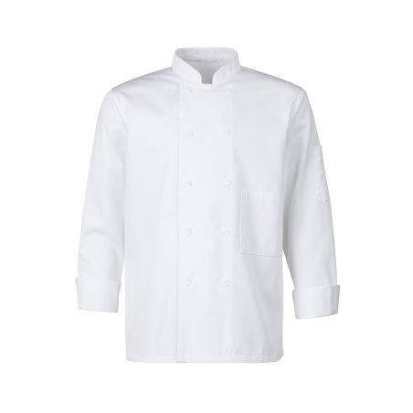 Veste de cuisine Blanche Homme Femme col officier double boutonnage