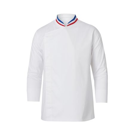 Veste cuisine Col MOF bleu blanc rouge