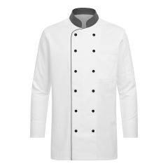 Veste cuisine Blanche et grise manches longues