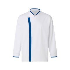 Veste de cuisine blanche et bleue CAML11T