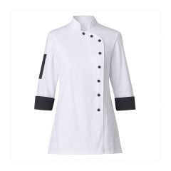 Veste cuisine femme Blanche et noire