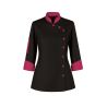 Veste cuisine femme noire et fushia