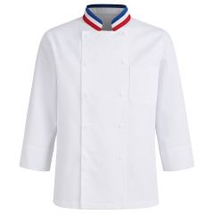 Veste de cuisine Col Bleu Blanc Rouge