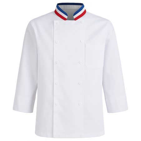 Veste de cuisine Col Bleu Blanc Rouge