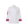 Veste cuisine femme Blanche Fushia