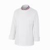 Veste cuisine prestige respirante col Bleu Blanc rouge Style MOF avec souflet