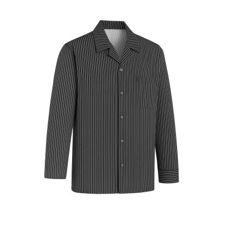 Blouse courte Boucher Traiteur Noir rayyre Blanche