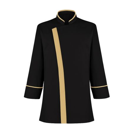 Veste cuisine Manches longues Noire Beige