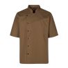Veste cuisine manche courte plastron marron fond marron