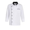 Veste cuisine manches Courte Homme Col Noir liseré Noir