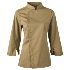 Veste de cuisine marron chocolat maille respirante cote et souflet dos