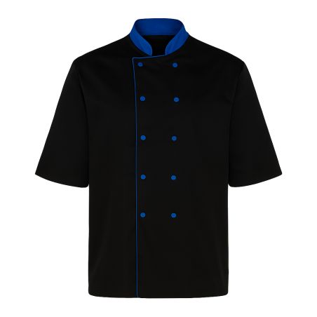veste cuisine noir manches courtes