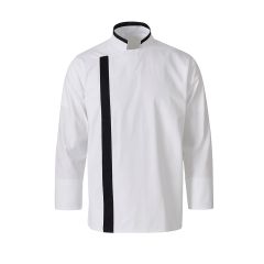 Veste cuisine Manches blongues Blanche parement noir