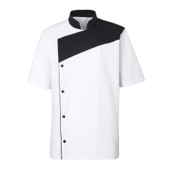 Veste cuisine Manches Courtes Homme Blanche et Noire