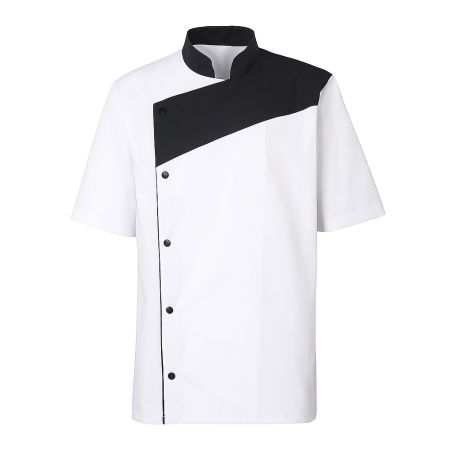 Veste cuisine Manches Courtes Homme Blanche et Noire