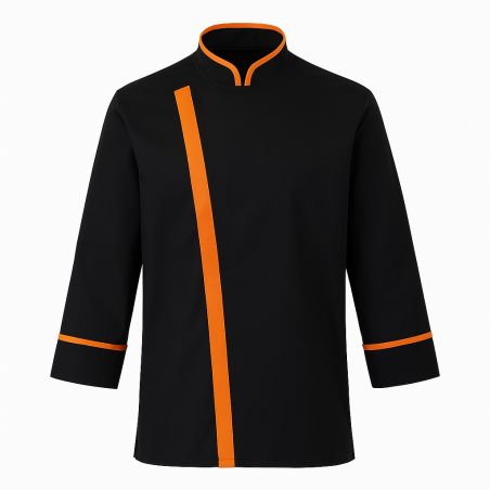 Veste cuisine noire et orange