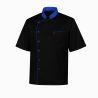 Veste cuisine col bleu fond noir manches courtes