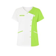 Blouse medicale courte Fantaisie Vertime et Blanc