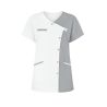 Blouse infirmiere gris fermture decalle bi couleur moderne