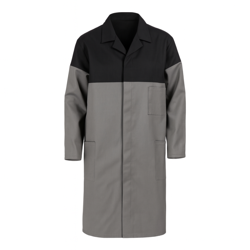 Blouse de Travail Industrie Homme Gris Noir Manches Longues