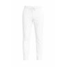 Pantalon polyester Coton BLANC poches couture bas reglables par pressions et cordon serrage