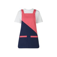 Tablier de travail blouse chasuble bi couoleur rose marine