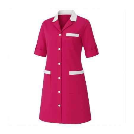 Blouse de travail Femme Rose manchesongue transformables