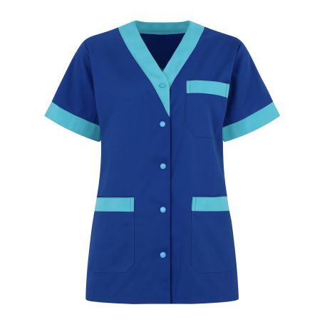 Tunique femme de menage coloris Bleu et turquoise