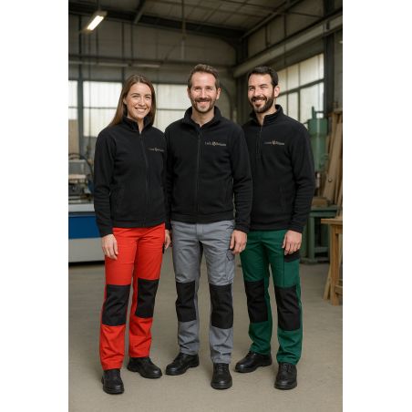 Pantalon de travail Gris et noir Multi poches avec poches genouillères