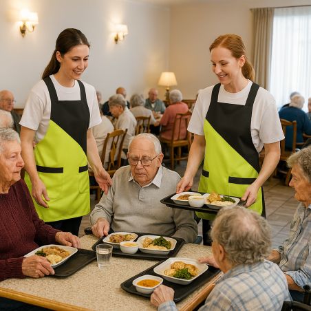 Tablier chasuble de travail bi couleur lime noir