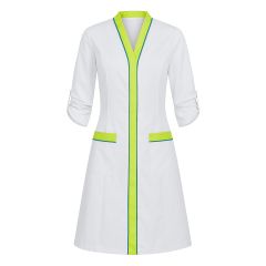 Blouse elasthane blanche finition Lime