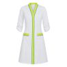 Blouse elasthane blanche finition Lime