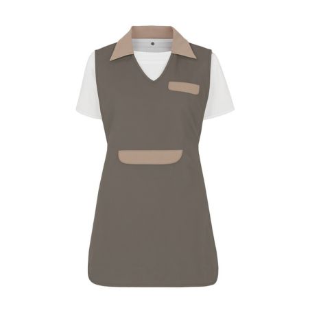 Tablier chasuble Beige pour boulangerie avec col