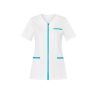 Blouse infirmiere originale Blanche turquoise avec zip