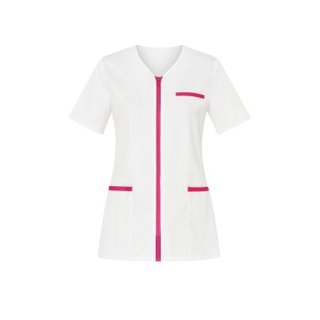 Tunique médicale fermeture zip Fushia