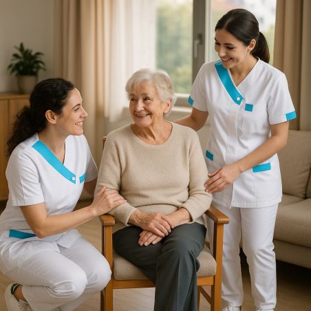Tunique médicale Blanche et Bleue