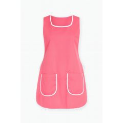 Tablier de travail chasuble Fushia liseré Blanc Polycoton 35/35 200 gr avec poches